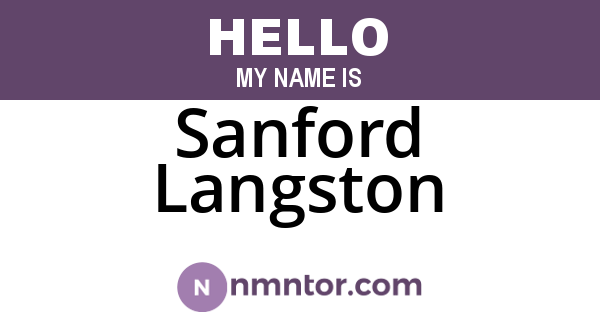 Sanford Langston