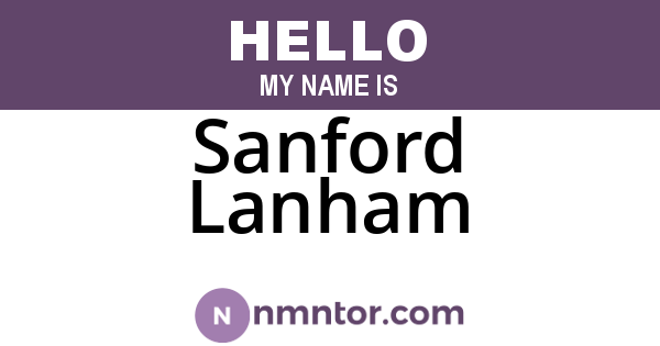 Sanford Lanham