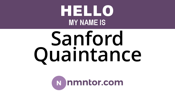 Sanford Quaintance