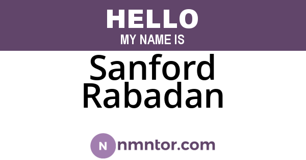 Sanford Rabadan