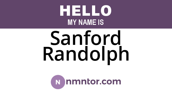 Sanford Randolph