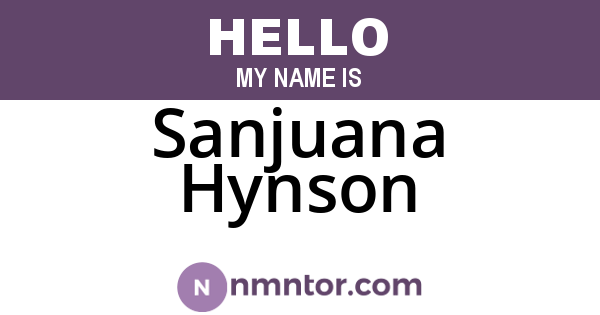 Sanjuana Hynson