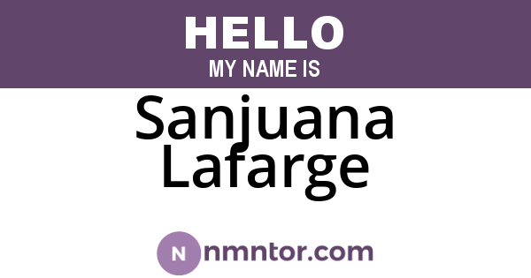 Sanjuana Lafarge