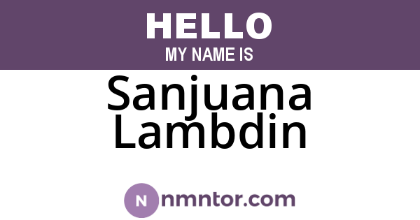 Sanjuana Lambdin