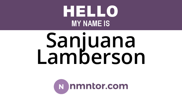 Sanjuana Lamberson