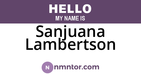 Sanjuana Lambertson