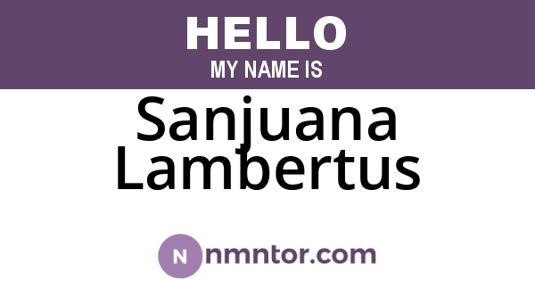 Sanjuana Lambertus