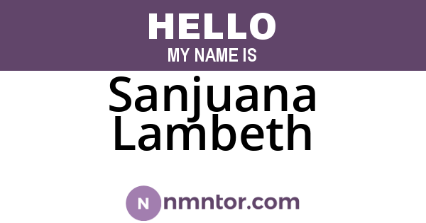 Sanjuana Lambeth