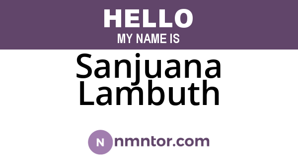 Sanjuana Lambuth