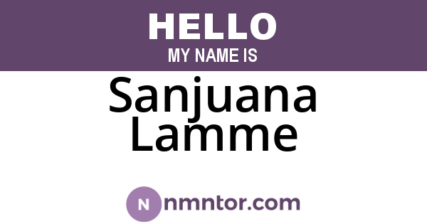 Sanjuana Lamme