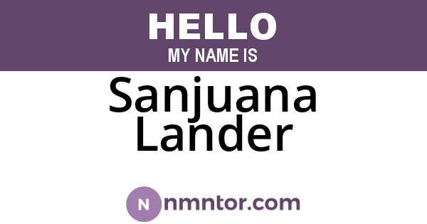 Sanjuana Lander