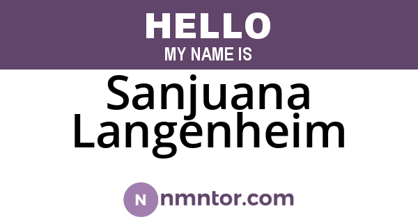 Sanjuana Langenheim