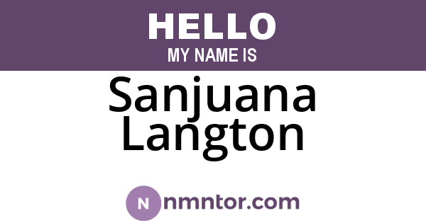 Sanjuana Langton