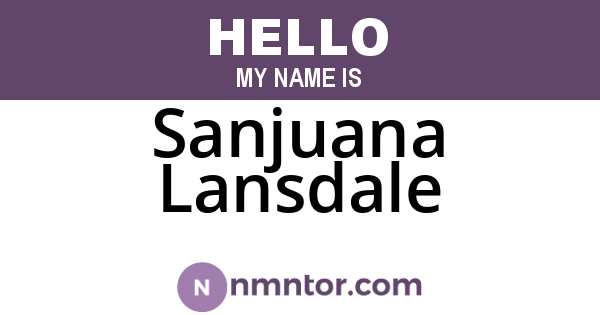 Sanjuana Lansdale