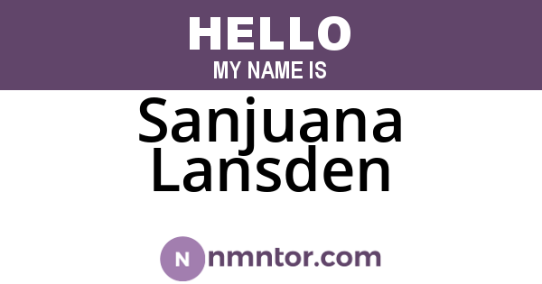 Sanjuana Lansden