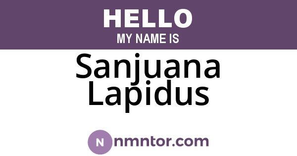 Sanjuana Lapidus