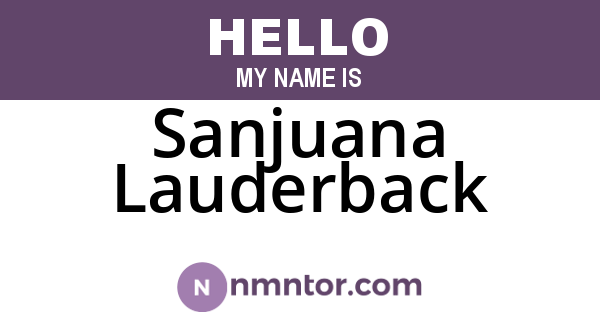 Sanjuana Lauderback