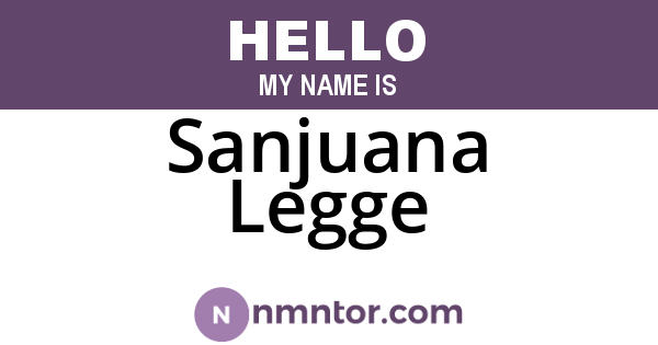 Sanjuana Legge