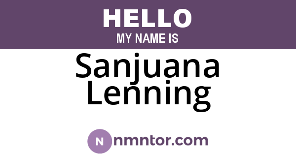 Sanjuana Lenning