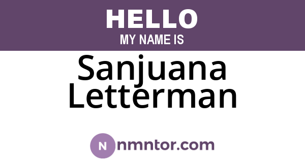 Sanjuana Letterman
