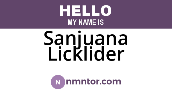 Sanjuana Licklider