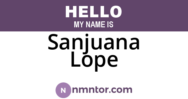 Sanjuana Lope