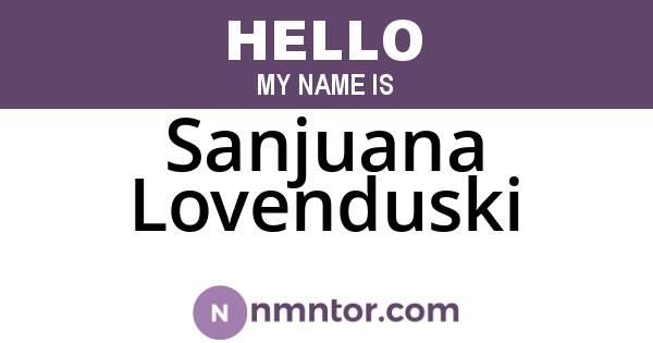 Sanjuana Lovenduski