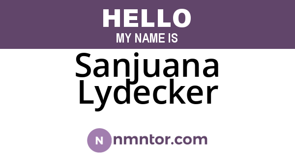 Sanjuana Lydecker