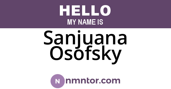 Sanjuana Osofsky