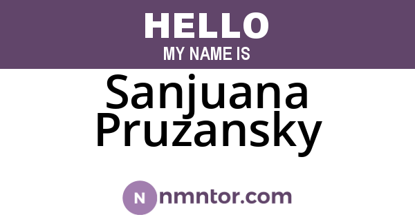 Sanjuana Pruzansky