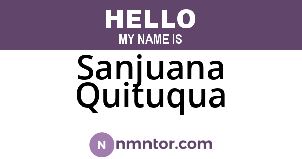 Sanjuana Quituqua