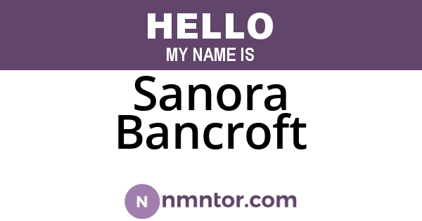 Sanora Bancroft