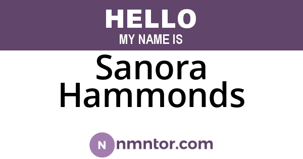 Sanora Hammonds