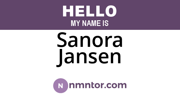 Sanora Jansen