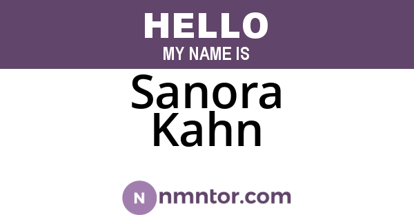Sanora Kahn