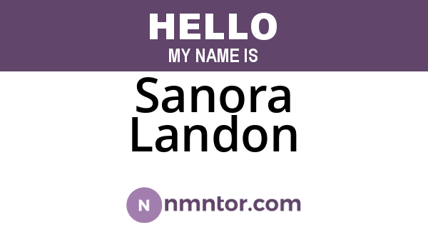 Sanora Landon