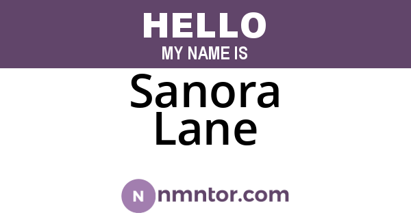 Sanora Lane