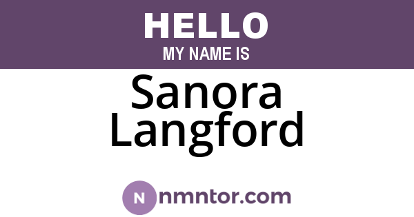 Sanora Langford