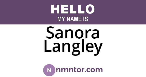 Sanora Langley