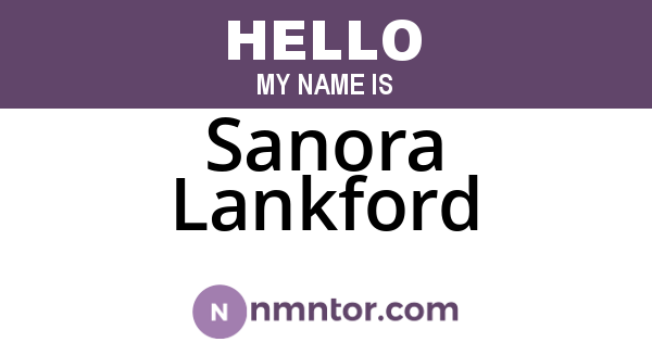 Sanora Lankford