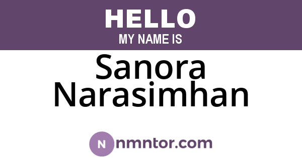Sanora Narasimhan