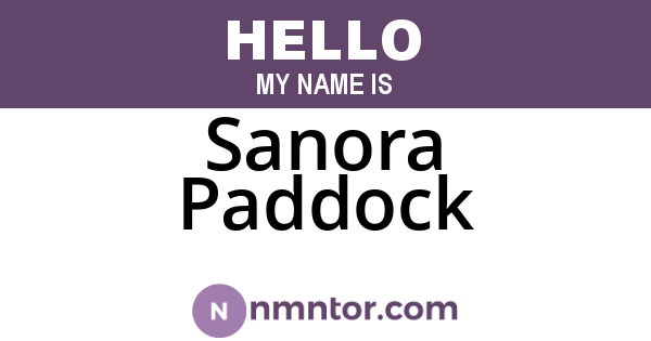 Sanora Paddock