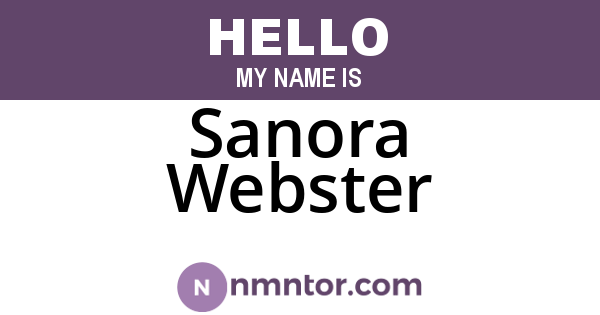 Sanora Webster