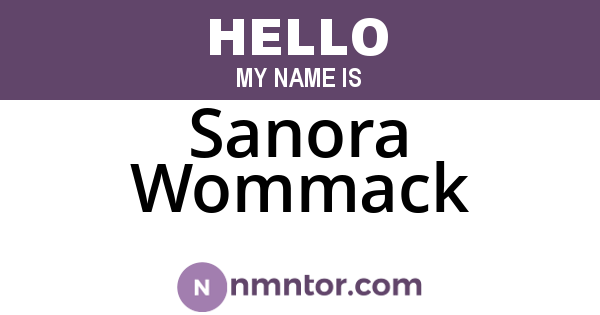 Sanora Wommack