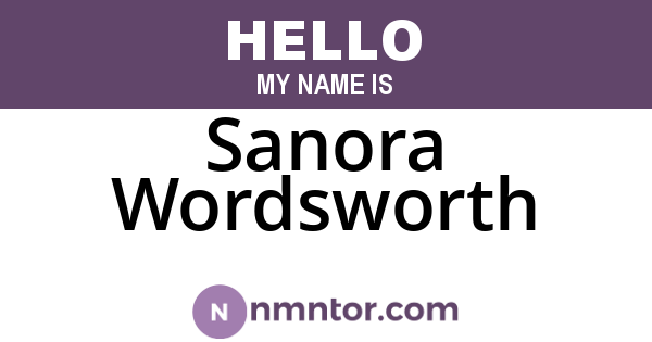 Sanora Wordsworth