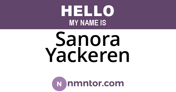 Sanora Yackeren