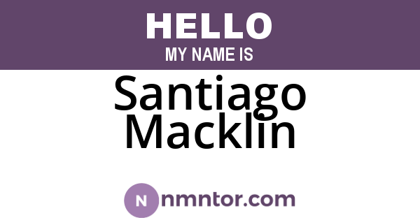 Santiago Macklin
