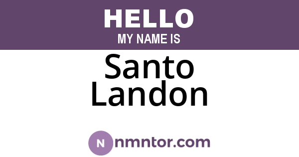 Santo Landon