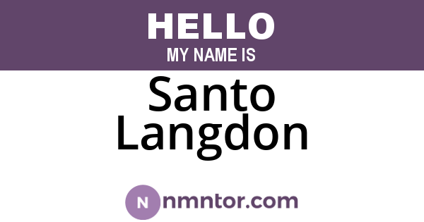 Santo Langdon