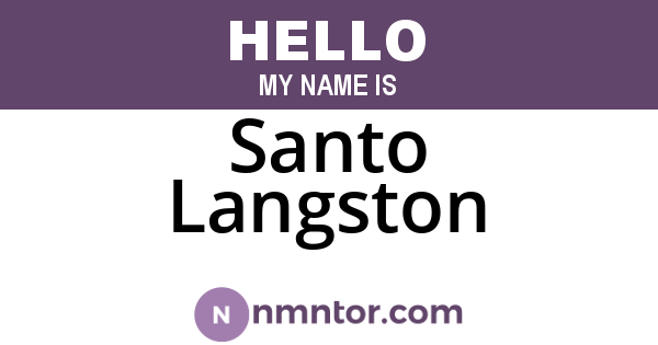 Santo Langston